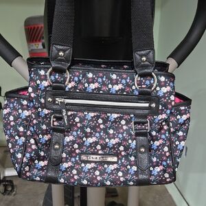 Floral Black Handbag